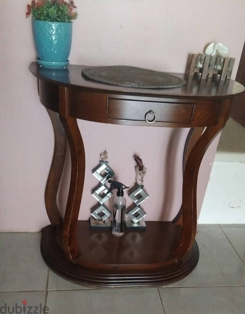 wooden console table and mirror 1