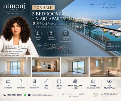 2BR + Maid Apartment for Sale | Full Marina View | Al Mouj Muscat