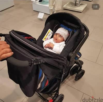 mothercare- Heavy Duty Baby Stroller with Attachable Carrier