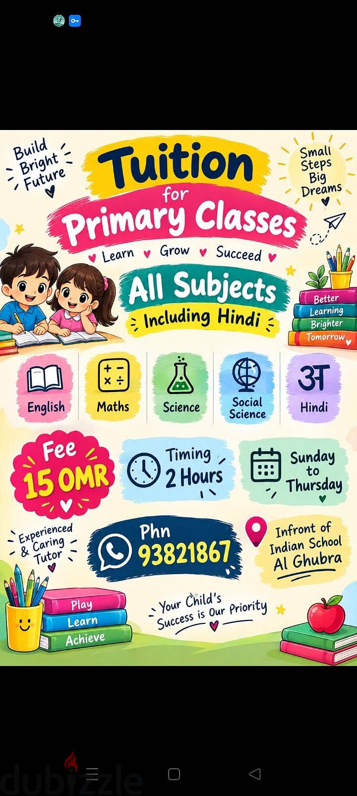 tuition classes for primary classes and crochet tution 1