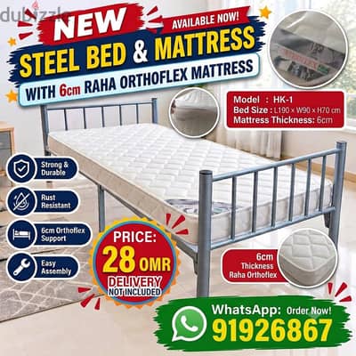 special Offer steel bed and mattress available