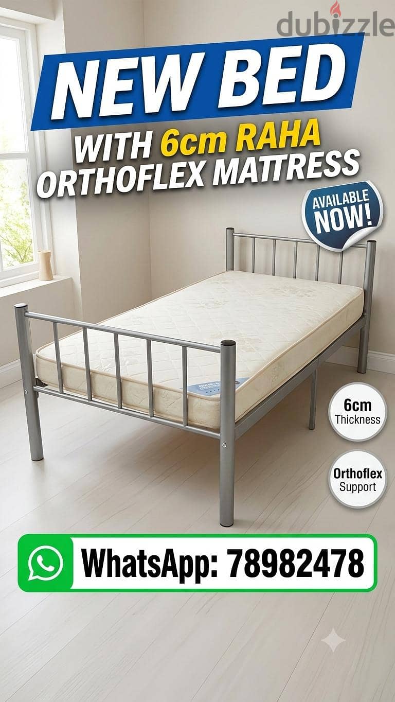 special Offer New single Steel Bed with Mattress avaliable Available 2