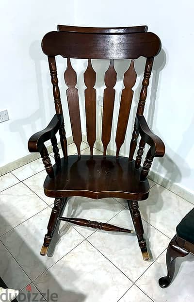 Solid Wood Rocking Chair - Classic Spindle Back