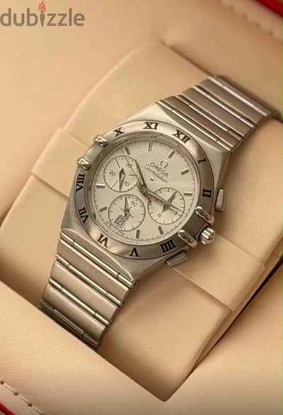 Men's 39mm Omega Constellation Chronograph White Watch!