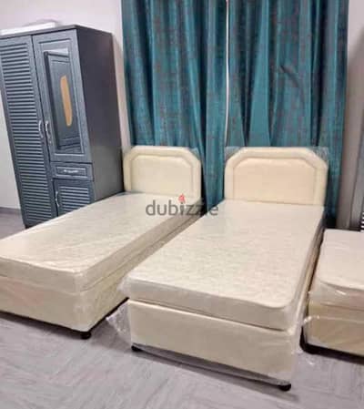 good bachelor bed and bed stand, two available