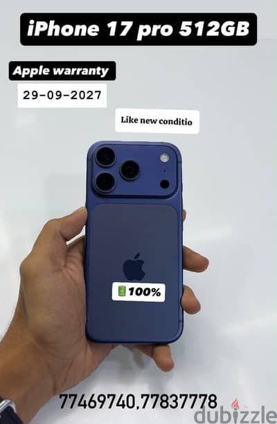 iPhone 17 Pro 512GB battery 100% amazing condition best price also