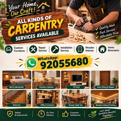 carpenter/furniture,IKEA fix repair/curtain,TV fix in wall/drilling
