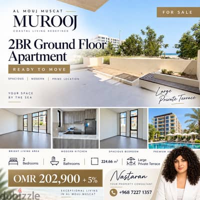 **Spacious 2BR Ground Floor Apartment for Sale | Murooj - Al Mouj Muscat | Ready to Move**