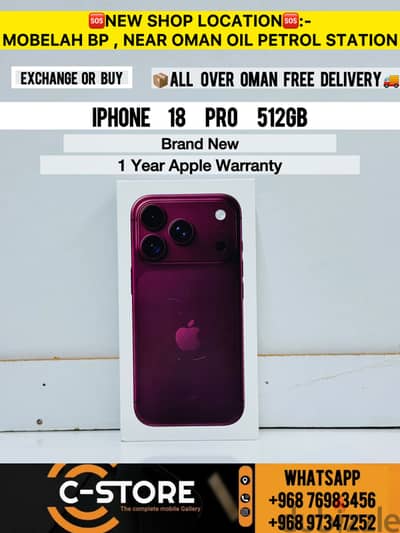iPhone 18 Pro 512 GB | Brand New Arabic | 1 Year Warranty
