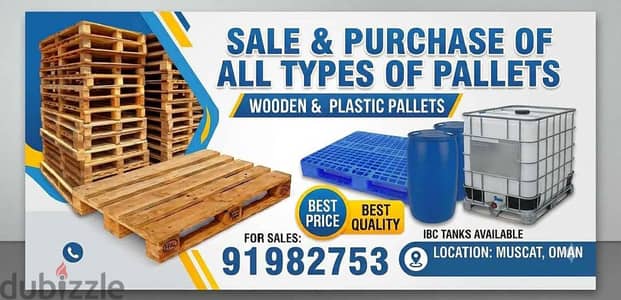 wood and plastic pallet available