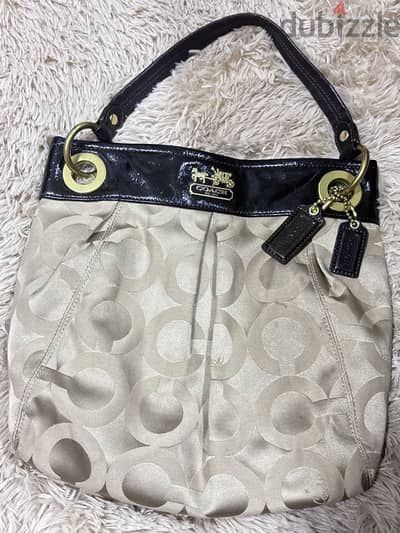 COACH MADISON OP ART KHAKI LARGE HIPPIE BAG STYLE original