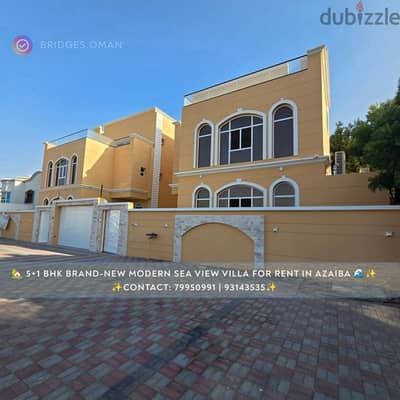 5+1 BHK Brand-New Modern Sea View Villa for Rent in Azaiba