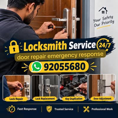 lock door open/door repair/electric lock fix/locksmith/carpenter/