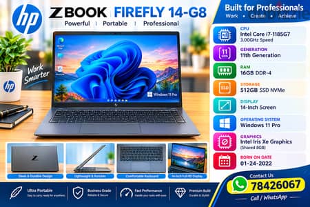 78426067  HP ZBOOK FIREFLY 14-G8 CORE i7 1185G7 3.00GHz SPEED 11th GENERATION