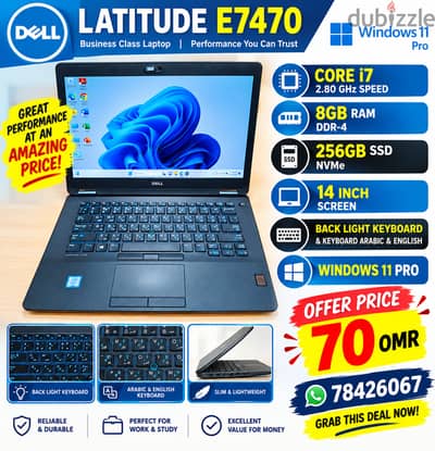 78426067 OFFER  DELL  CORE I7 8GB RAM 256GB SSD 14-INCH SCREEN DELL LATITUDE