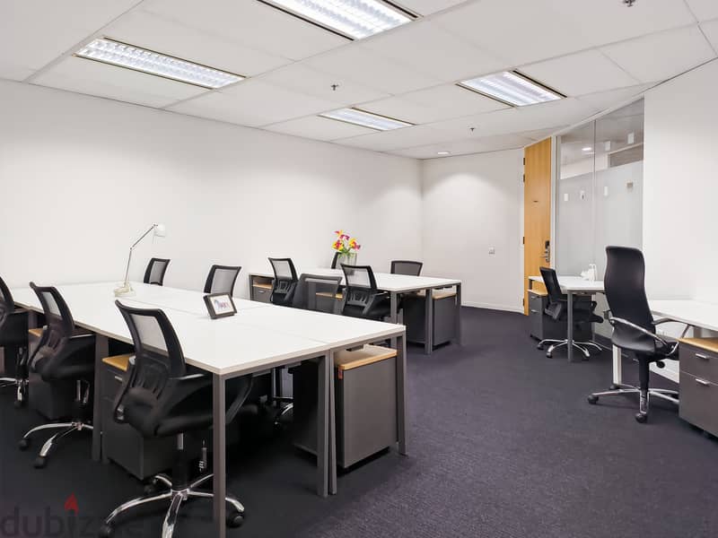 Fully serviced open plan office space for you and your team in Muscat, Pearl Square 1