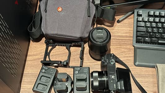 Sony A6000 camera, 2X kit lens, 4X Batteries and Bag