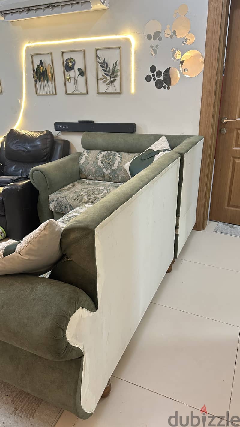 Olive green 5 seater Sofa 2