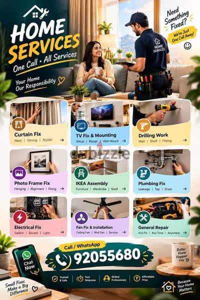 curtain/TV/photo fix in wall/IKEA fix,carpenter work/drilling work/etc