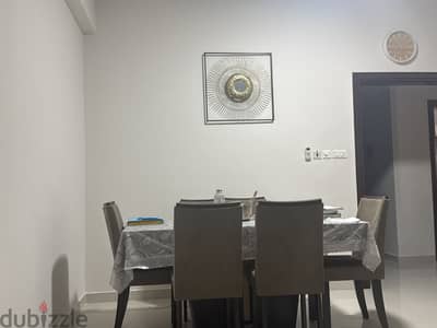 Dining table marble top with 6 chairs
