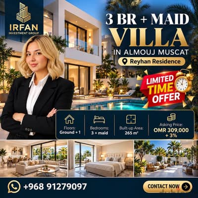 3 BR + Maid Villa for Sale | Reyhan Residence, Al Mouj