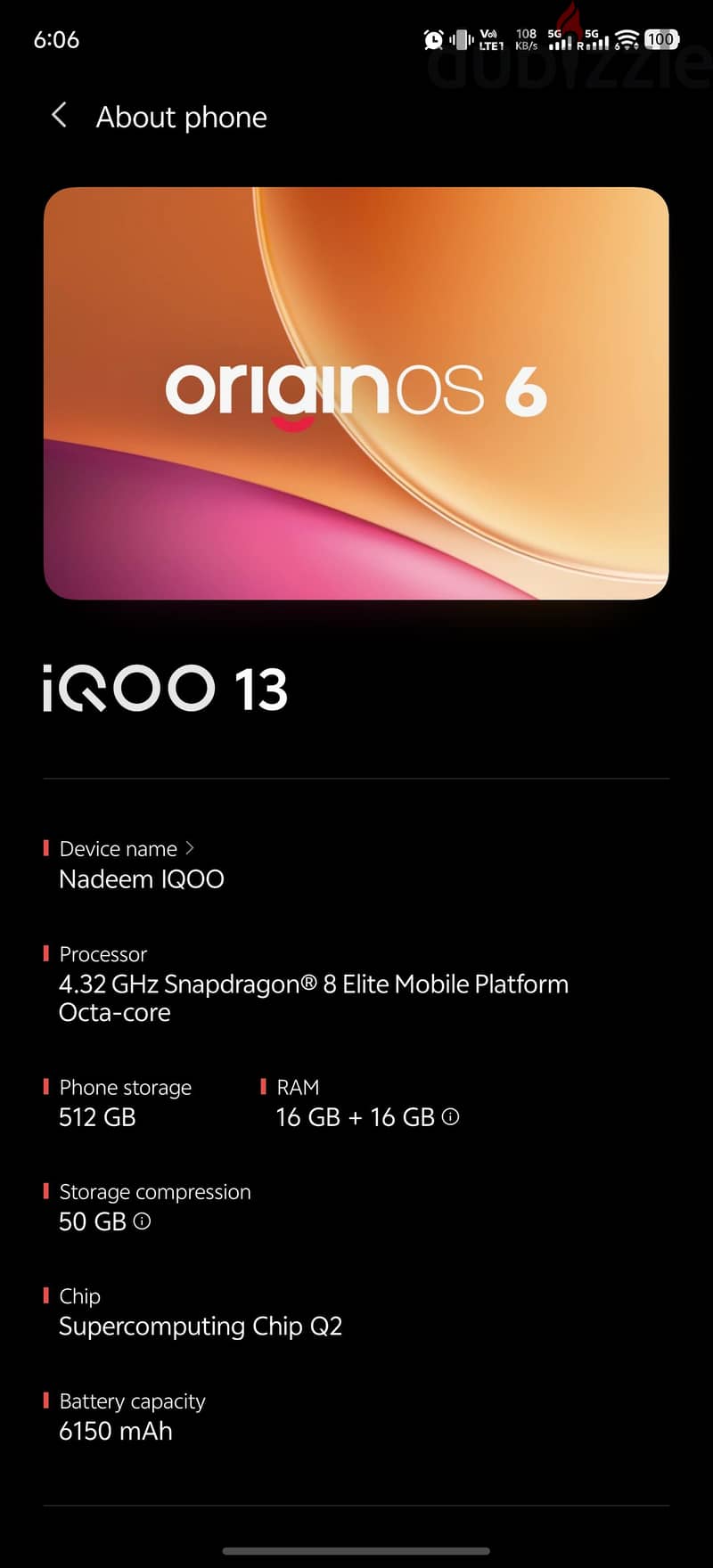 IQOO 13 - 512 GB Varaint 6