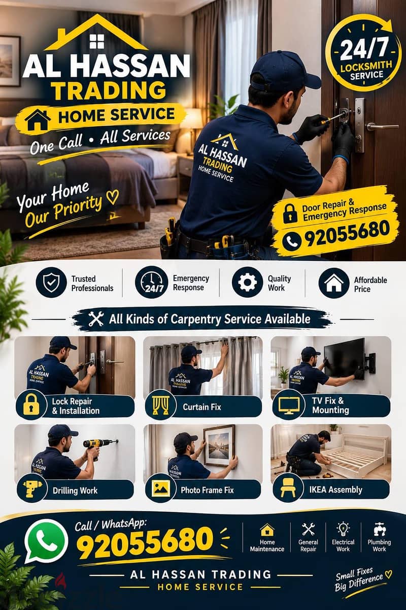 carpenter/furniture,IKEA fix repair/curtain,TV fix in wall/drilling 1