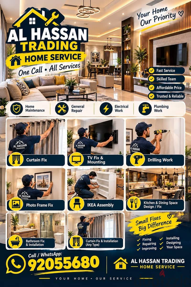 carpenter/furniture,IKEA fix repair/curtain,TV fix in wall/drilling 3