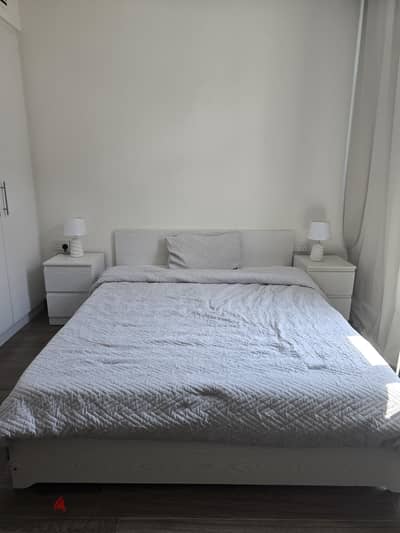 Queen bedroom set white with mattress