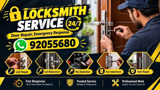 i lock door open/door repair/electric lock fix/locksmith/carpenter/