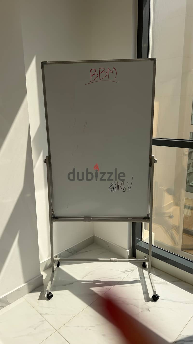 LARGE Double sided White Board with Stand 2