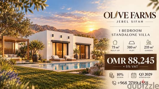 1BR Standalone Villa | Olive Farms, Jebel Sifah | 10% Downpayment