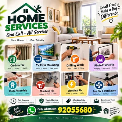 carpenter/plumbing/electrician/door repair all kind home services