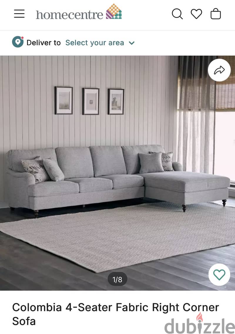 Colombia 4-Seater Fabric Right Corner Sofa 1