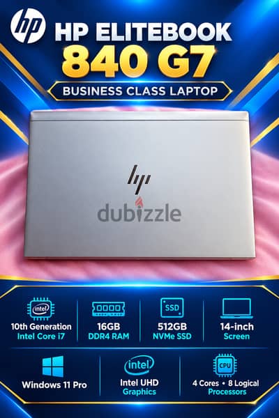 78426067 HP ELITEBOOK 840 G7 10th GENERATION ( 03-25-2021 ) CORE i7 16GB RAM DDR-4 512GB SSD NVMe 14