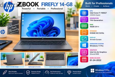 78426067 BORN ON DATE 01-24-2022 HP ZBOOK FIREFLY 14-G8 CORE i7 1185G7 3.00GHz SPEED 16GB RAM DDR-4