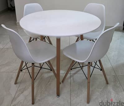 ​Modern Round Dining Table with 4 Chairs Set