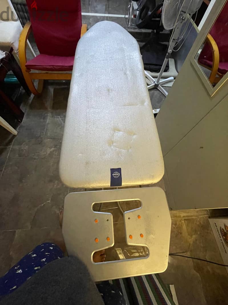 Solid chair with table and reclyner chair and iron stand 91289845 2