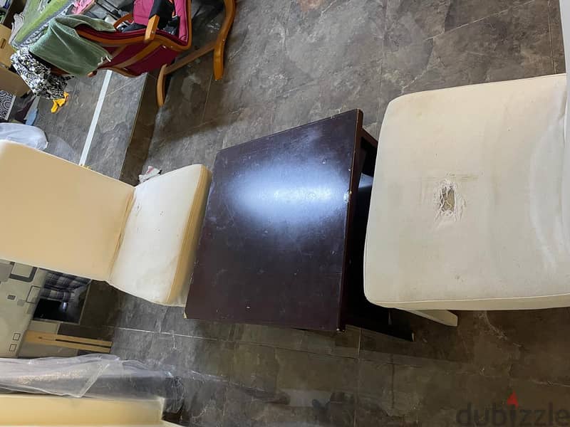 Solid chair with table and reclyner chair and iron stand 91289845 7