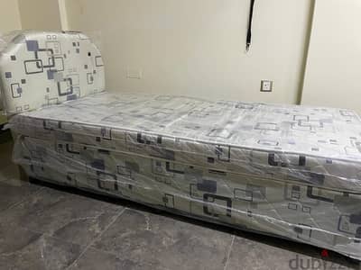 single bed with mattress
