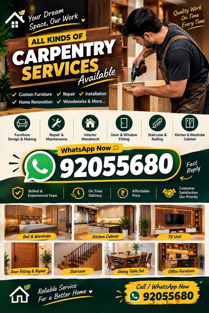 carpenter/furniture,IKEA fix repair/curtain,TV fix in wall/drilling 1