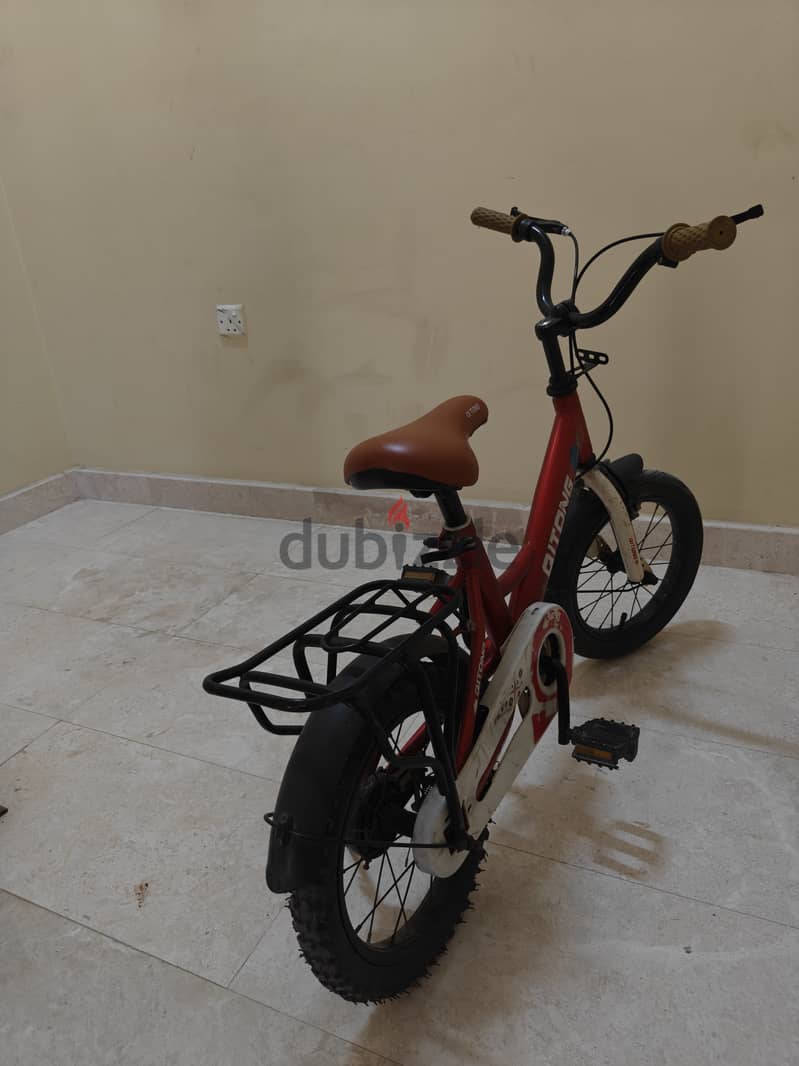 QITONG Kids Bicycle - Red, Sturdy, with Rear Rack & Fenders 1