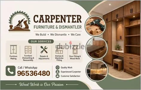 Professional carpenter service Furniture fixing and house moving