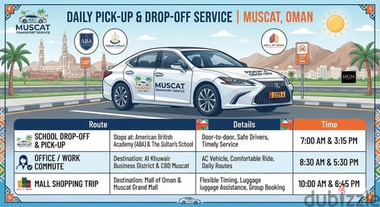 drop off & pick up from location to duty