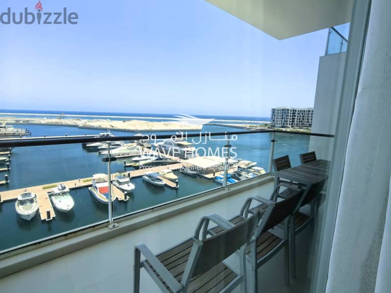 Stunning 3-Bedroom Marina & Sea View Apartment For Rent in Al Mouj 1