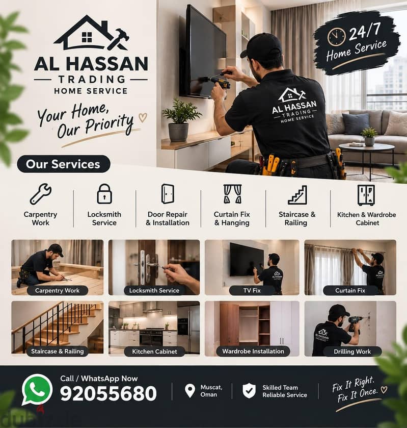 carpenter/furniture,IKEA fix repair/curtain,TV fix in wall/drilling 1