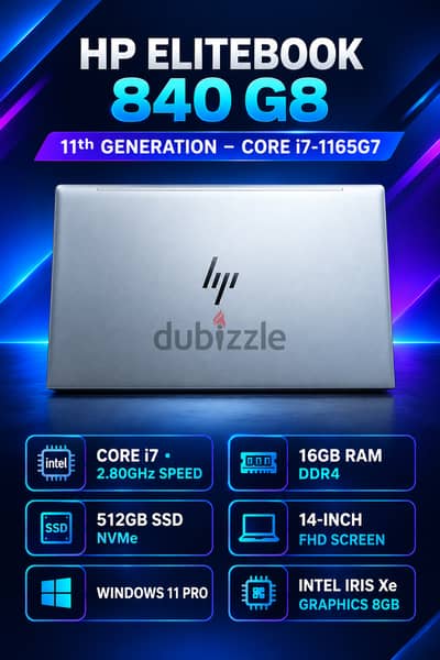 78426067 11-17-2021 BORN ON DATE HP ELITEBOOK 840-G8 11th GENERATION CORE i7 16GB RAM 512GB SSD