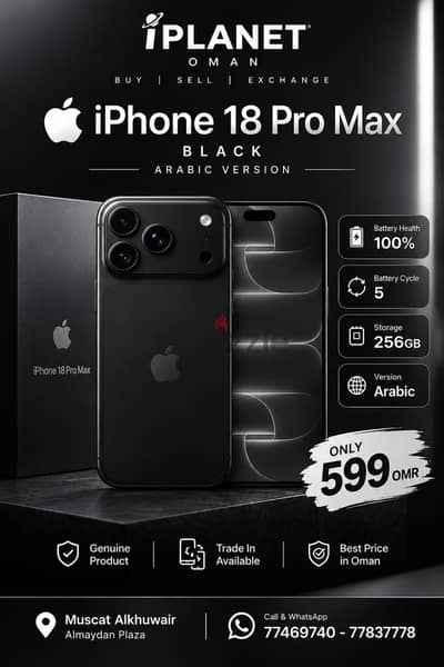 iPhone 18 Pro Max 256GB 3 cycles count amazing condition best price