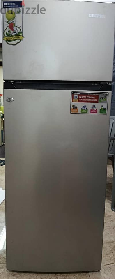 Geepas 240L Double Door Defrost Refrigerator in excellent condition