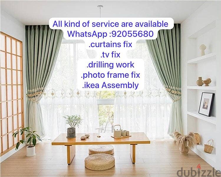 curtain/TV/photo fix in wall/IKEA fix,carpenter work/drilling work/etc 1
